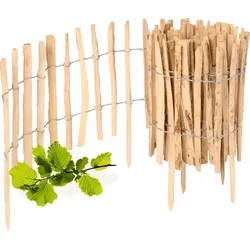 Garronda Zaun Staketenzaun 35cm x 5m – Robuster Gartenzaun aus Holz - Zaunelemente für stilvolle Gartenabgrenzungen, einfach zu installieren und langlebig. Ideal für Blumenbeete und als Unterstützung für Kletterpflanzen.