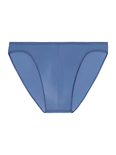 HOM Herren Micro Briefs Federn Unterwäsche, Blau Jeans, S EU - Herren-Slips aus weicher Mikrofaser, extrem dünn und leicht. Perfekt für einen unsichtbaren Look unter der Kleidung.