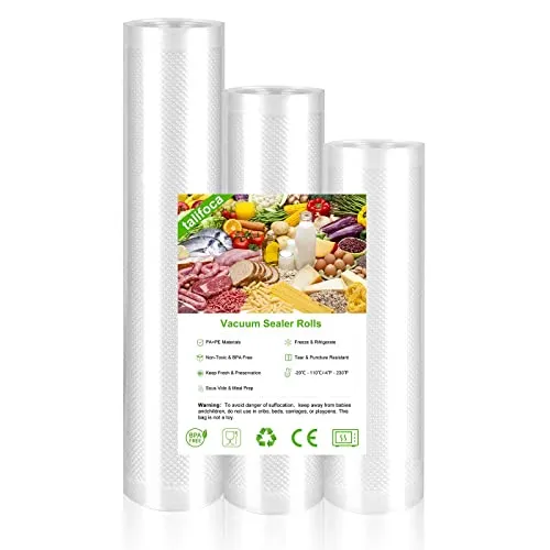 Vakuumierbeutel Lebensmittel Vakuumbeutel Vakuumierfolie Beutel-3 Rolle 20/25/28 x300cm Profi-Folienbeutel Folie fuer Folienschweißgerät Vakuumiergerät Sous Vide Vakuumier Beutel Gefrierbeutel