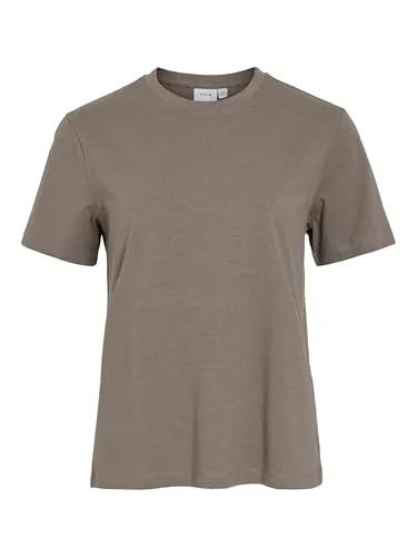 Vila Kurzarmshirt VINORA S/S T-SHIRT - NOOS Baumwollmischung, regular fit