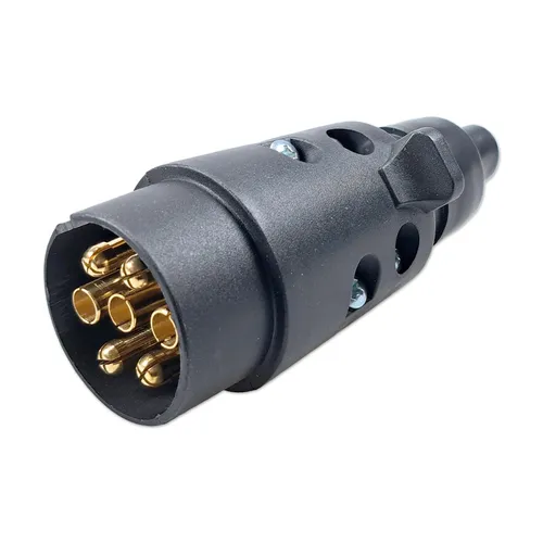 Anhängerstecker 7-polig 12V 16A geschraubt KFZ Stecker Anhänger Beleuchtung
