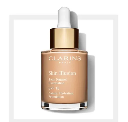CLARINS Skin Illusion SPF 15 108,3N Organza, 30 ml - Make-up mit Serum-Textur, für ein ultra-natürliches Finish und strahlenden Teint. Leichte Anwendung und nicht fettende Öle sorgen für ein frisches Hautgefühl.