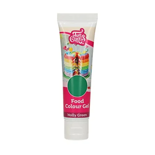 FunCakes Food Colour Gel Holly Green: Hochkonzentrierte Lebensmittelfarbe für Teig, Sahne, Fondant, Marzipan. Einfache Dosierung. Einzelne Tropfen, um lebendige Farben zu erzeugen. Halal. 30 g.