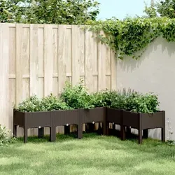 vidaXL Pflanzkasten mit Beinen in Rattan-Optik - Übertöpfe für Garten und Terrasse, ideal für Kletterpflanzen mit elegantem Design und großzügigem Fassungsvermögen für Gemüse und Blumen.