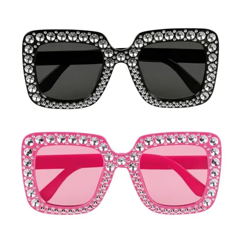 Boland - Partybrille im Set, 2 Stück, Brillen für Erwachsene, Spaßbrille, ohne Sehstärke, Sonnenbrille, Bad Taste Outfit, Zubehör für Faschingskostüme