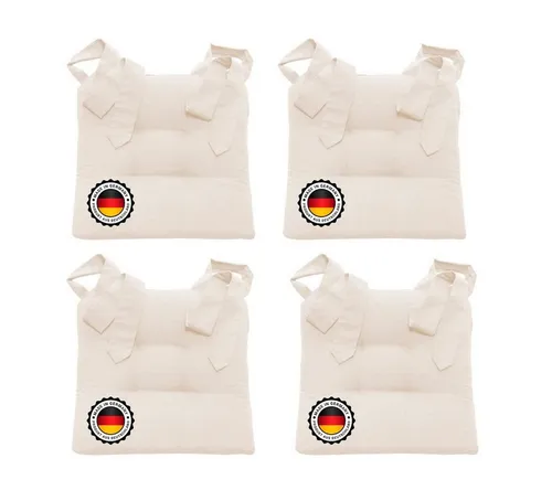 Bonvionn Stuhlkissen mit Vier Schleifenbändern in weiß von Bonvionn