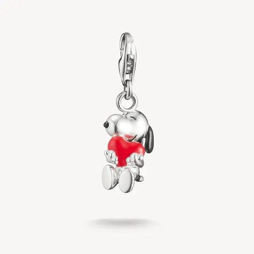 Thomas Sabo x PEANUTS Charm Anhänger Snoopy & Herz 2226-664-10 - Charm-Anhänger aus recyceltem 925er Sterlingsilber, verziert mit buntem Emaille. Snoopy hält ein rotes Herz und symbolisiert Zuneigung – ideal für Peanuts-Fans und als Geschenk.