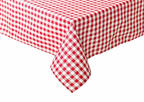 texpot Landhaus Tischdecke 90 x 90 cm rot-weiß Kariert 5 mm Karo 100% Baumwolle