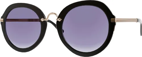 Gil Damen Sonnenbrille Runde Designer 80er Modern Urlaub Sommer Strand 30410 Schwarz Gold