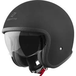 Bogotto Motorradhelm H589 Solid Jethelm schwarz L - Motorradhelm mit ECE 22.06 Zertifizierung, ausgestattet mit praktischem Ratschenverschluss und herausnehmbarer, waschbarer Innenschale für maximalen Komfort.