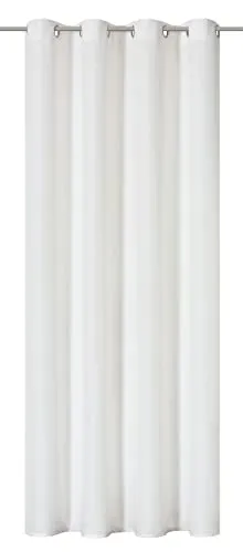 Elbersdrucke Ösenschal Lino 00 weiß - Blickdichter Gardinenschal Lino von Elbersdrucke mit leinenartiger Struktur, fix und fertig zum Aufhängen, inklusive Bügelband zum individuellen Kürzen, perfekt für Wohnzimmer, Schlafzimmer und mehr.