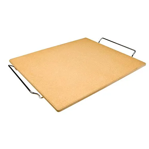 Ibili 784338 Pizzastein rechteckig Orange 38 cm x 30 cm x 1 cm