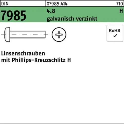 200er PACK(Stk) 007985041069060016 Linsenschraube DIN 7985 m.Kreuzschlitz-PH M