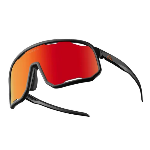 ROCKBROS Polarized Fahrradbrille für Damen und Herren - Schwarzer Rahmen mit orange-roten Akzenten - Entdecke die ROCKBROS Polarized Fahrradbrille für optimale Sicht beim Radfahren, Angeln und mehr. Mit UV400-Schutz und austauschbaren Linsen für jeden Einsatz, ideal für Outdoor-Abenteuer.