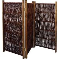 Noor Weiden Paravent - 3-teilig klappbar für Outdoor - Dekorative Zäune - Wetterfester Windschutz für Terrasse, Garten und Balkon, verwandelt Ihre Sitzecke in eine Wohlfühloase mit natürlicher Eleganz.