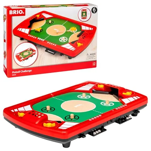 BRIO Spiele 34019 Tischfußball-Flipper - Gesellschaftsspiel aus Holz, fördert die Hand-Augen-Koordination und macht Spaß für die ganze Familie!