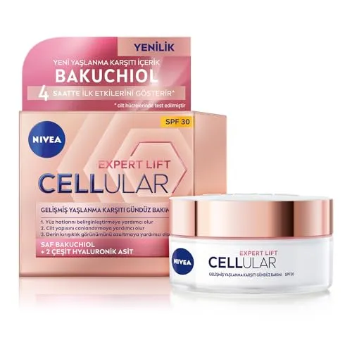 NIVEA Hyaluron Cellular + Elastizität und Kontur Tagespflege, Anti Falten Tagescreme mit LSF 30, festigende Gesichtscreme für gestärkte & elastische Haut