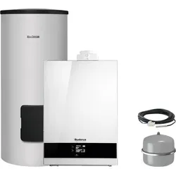 Buderus GB192i.2-50, W50, Gas-Brennwerttherme, weiß, WW-Speicher SU400, 400 l