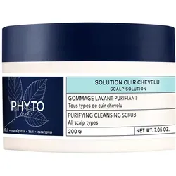 PHYTO PARIS SOLUTIONS Reinigendes Peeling Kopfhautpeeling 200 g - Arzneimittel für eine sanfte Kopfhautreinigung, 2-in-1-Peeling mit Meersalzkristallen und ätherischem Eukalyptusöl für gesunde, leichte Haare.