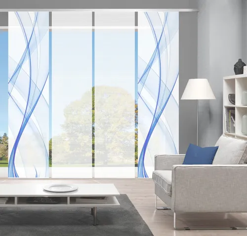 VISION S Schiebevorhang blau - Gardinen & Vorhänge - Hochwertiger Schiebevorhang aus Synthetik in Blau, ideal für stilvolle Raumgestaltung. Maße: 60x260 cm.