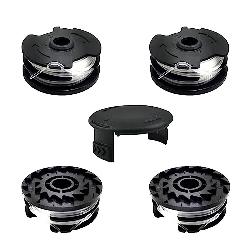 Viilich 4 Stücke Ersatz Fadenspulen für LIDL Parkside,mit 1 Kappe,Nylonfäden Ersatz Spule für LIDL Parkside Trimmer Rasentrimmer PRTA 20-Li A1,B2,C3;PRT 550 A1, A3;PRT 300 A1-2x4m 1,6mm