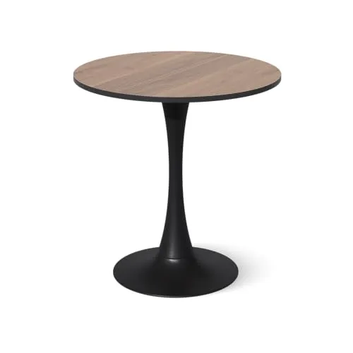 Vicco Esstisch Carl, Nussbaum/Schwarz, 70 x 70 cm