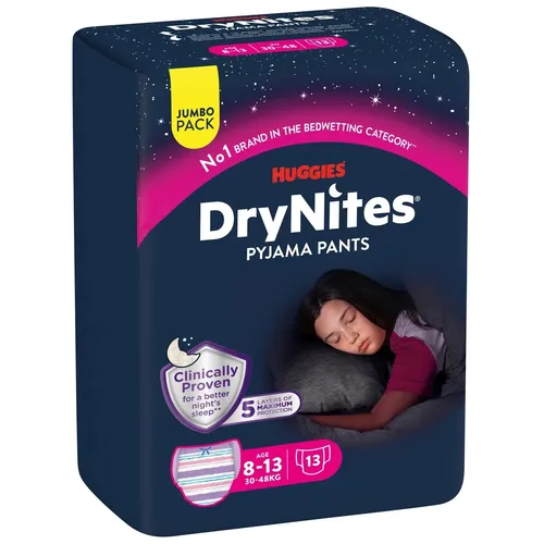 HUGGIES Windeln Windelhosen Mädchen 8-13J - Jumbo Monatspack 52St. - Windeln: Bequeme Windelhosen für Mädchen, ideal für Kinder von 30-48kg, mit extra Saugkraft und optimalem Sitz für unbeschwertes Spielen.