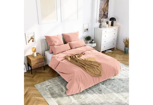 Wolkenfeld Bettwäsche 135x200 4teilig rosa - kuschelig weich & bügelfrei - Bettwäsche-Sets aus Oeko-Tex zertifizierter Supermikrofaser, 10x feiner als Seide, für ganzjährigen Komfort und pflegeleichte Nutzung.