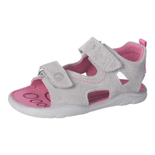 RICOSTA Mädchen Sandalen York, Kinder Sommerschuhe, Weite: Mittel, Barfuß-Schuh, Freizeitschuhe, offene Schuhe, Strandschuhe, Graphit/rosa (450), 33 EU