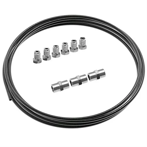 2m Bremsleitung Ø 4,75mm Stahl im SET + 6 Verschraubungen + 3 Verbinder M10 x 1 DIN 74 234 konform verkupfertes Stahl-Bremsrohr im Sortiment für Bördel F