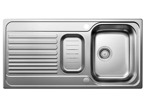 Blanco Tipo II 6 S - 526622 Edelstahlspüle Naturfinish - Einbauspüle aus Edelstahl im eleganten Naturfinish, reversibles Becken, ideal für Unterschränke ab 60 cm, inklusive Exzenterbetätigung und Resteschale. Maße: 100 x 50 cm (B x T). Perfekt für moderne Küchen.