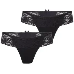 Merry Style Stringtanga Damen String MSGAB161-2P (2-St) schwarz L