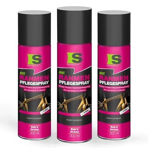 Spraytive 3× 300ml – Rahmen-Pflegespray mit Power Protect Wachsversiegelung – schmutz- & feuchtigkeitsabweisend – für Fahrrad, E-Bike, MTB & Rennrad – Aluminium & Carbon – Lackschutz – Made in Germany
