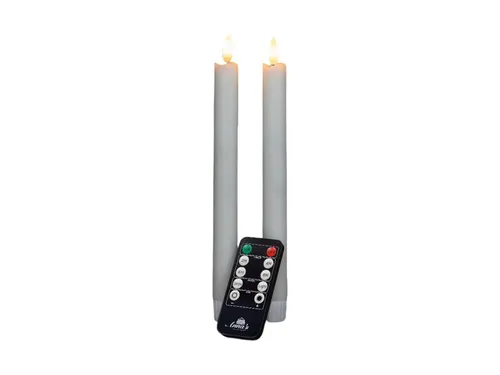 Coen Bakker Deco BV LED-Kerze Wax Candles (Set, 3-tlg), Stabkerzen weiß 2 Stück Fernbedienung 23cm