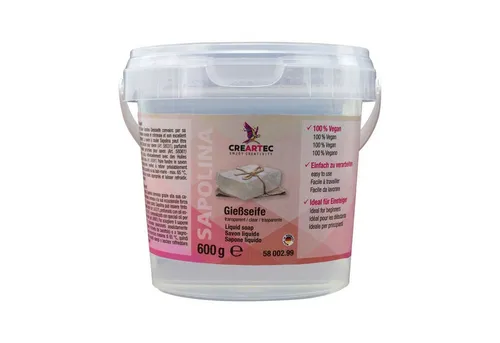 Sapolina Gießseife transparent - 600g, made in Germany, dermatologisch geprüft und ideal für kreative Seifenexperimente