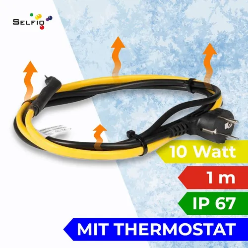 Rohrbegleitheizung 1 m Selbstregulierend Heizkabel - Rohre & Schläuche, selbstregulierendes Heizkabel für effektiven Frostschutz von Rohren und Leitungen