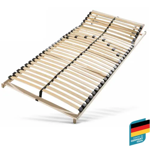 Beco Lattenrost Standard mit manuellem Kopfteilverstellung - Hochwertiger Lattenrost mit 5 Liegezonen, ideal für Doppelbetten. Individuelle Härteverstellung im Lendenbereich und stabiler Mittelgurt für optimale Druckverteilung. Langlebig und stabil durch mehrfach-furniertes Schichtholz.