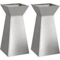 vidaXL Pflanzenständer Edelstahl 35 x 35 x 73 cm - Pflanzenkästen & Spaliere – Moderner Edelstahl Pflanzenständer mit elegantem Design, ideal für Innen- und Außenbereiche, langlebig und pflegeleicht.