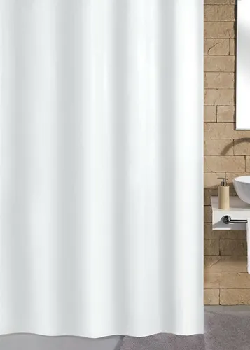 Öko Duschvorhang Textil »RICA« Schneeweis 180x200 cm in weiß von Kleine Wolke