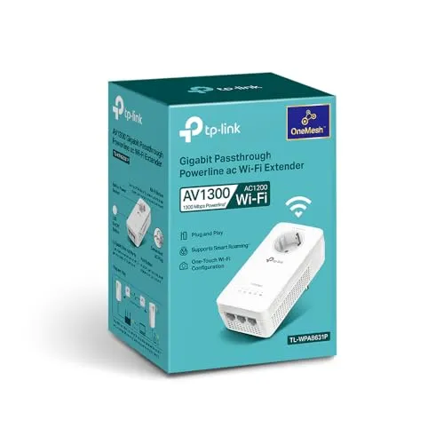 TP-Link WLAN Powerline Adapter TL-WPA8631P - Dualband WLAN 1200 Mbit/s, integrierte Steckdose und 3 Gigabit Ports für optimales Streaming und Gaming