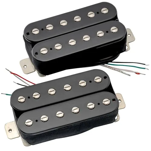Artec HBBA-TBN Alnico 5 Uncovered Humbucker Tonabnehmer Hals Steg Pickups Set für E-Gitarre, Schwarz