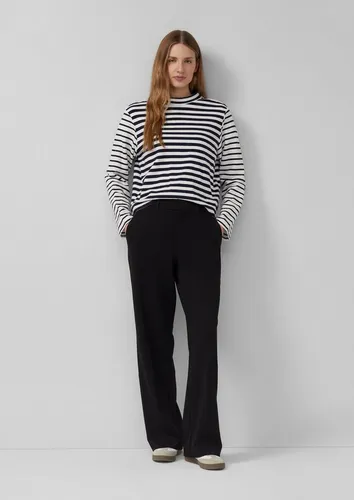 s.Oliver Strukturierte Wide-Leg-Hose mit hohem Bund in schwarz von s.Oliver