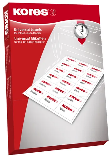 Kores Universal-Etiketten 210 x 148,5 mm, weiß - 500 Blatt A4 Etiketten ohne Rand, ideal für den professionellen Einsatz im Büro oder für persönliche Projekte.
