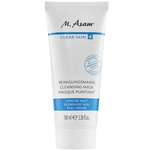 M. Asam CLEAR SKIN Reinigungsmaske (100 ml) – Beruhigende Tonerde-Gesichtsmaske, Bekämpft Pickel, Unreinheiten & minimiert Poren, Gesichtspflege mit Heilerde für natürlich schöne Haut, vegan