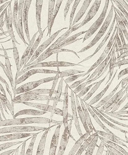 Rasch Tapeten Vliestapete (Botanical) Grau 10,05 m x 0,53 m Linares 617412