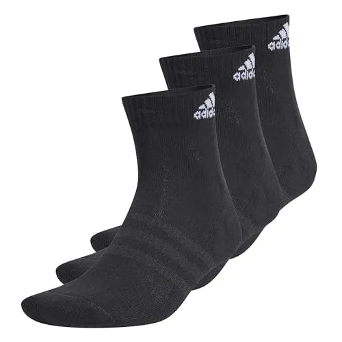 adidas Unisex Kinder Cushioned Sportswear Ankle Socks 3 Pairs, Black / White, 7-8 Years