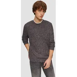 QS Longpullover Strickpullover Strickpullover mit Rippstruktur schwarz XXL (44)