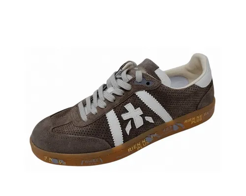 Premiata Sneaker High Braun in Gr. 41 - Stylischer Sneaker High von Premiata in hellbraun aus hochwertigem Velourleder. Mit flachem Absatz und schnürbarem Verschluss ideal für lässige Looks.