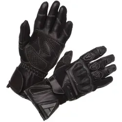 Modeka Gobi Traveller Motorradhandschuhe schwarz - Hochwertige Motorradhandschuhe aus Rindleder mit Mesh-Einsätzen für optimale Atmungsaktivität und Knöchelschutz, ideal für anspruchsvolle Touren.