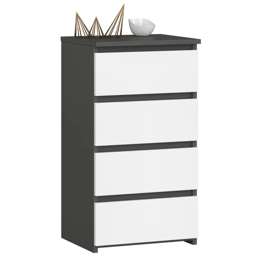 Kommode mit 4 Schubladen - Eleganter Organizer für Schlafzimmer und Flur - Kommoden & Sideboards - Robuste Konstruktion aus laminierter Platte mit 4 großzügigen Schubladen für idealen Stauraum und mühelosen Zugriff.